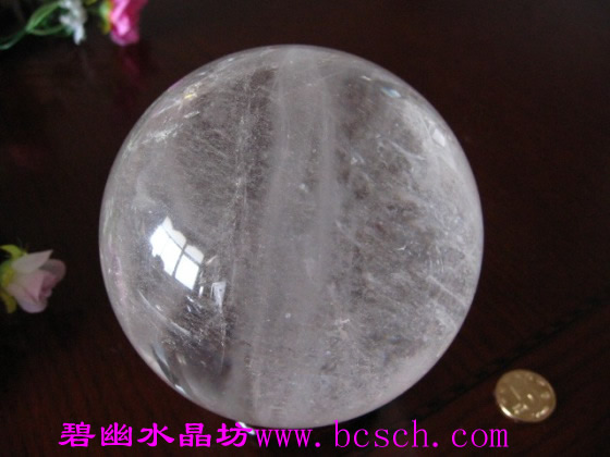 天然白水晶球
