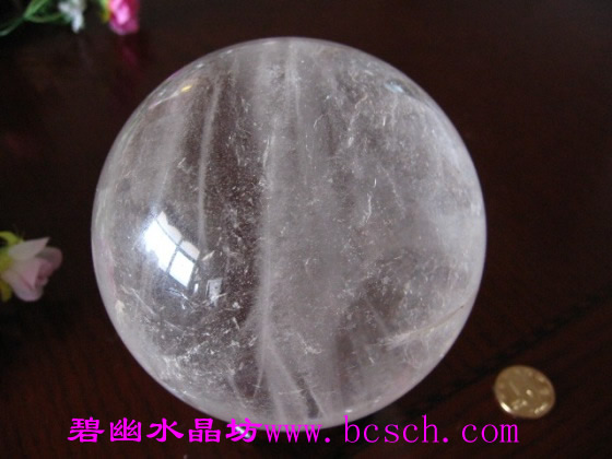 天然白水晶球