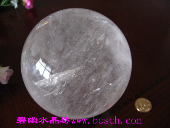 天然白水晶球