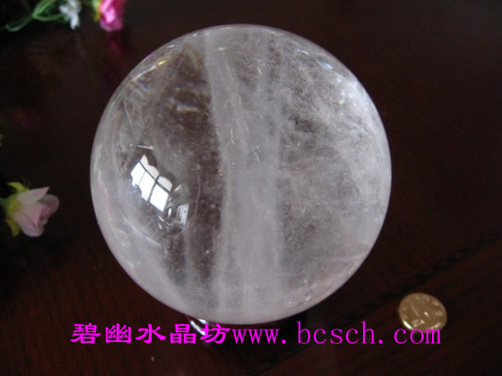 天然白水晶球