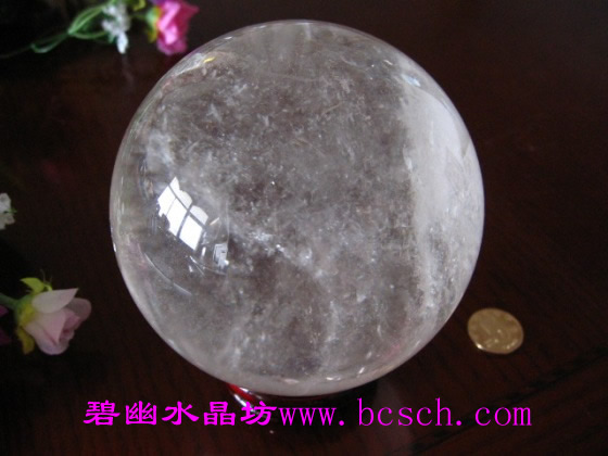 天然白水晶球