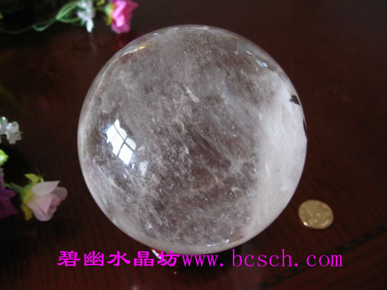 天然白水晶球