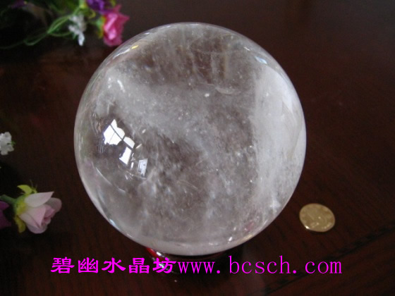 天然白水晶球