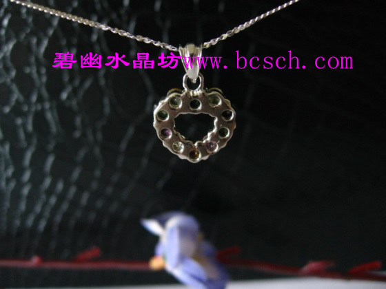925銀鑲嵌碧璽吊墜