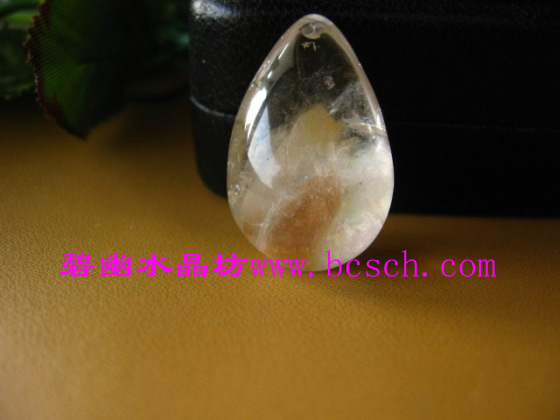 天然水晶白幽靈吊墜