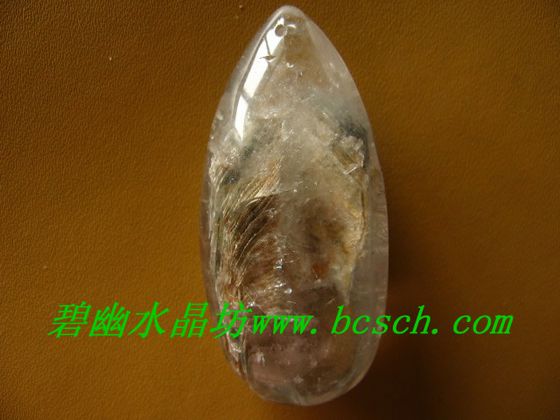 天然水晶白幽靈吊墜