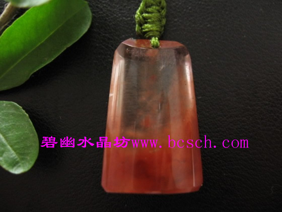 天然紅水晶吊墜