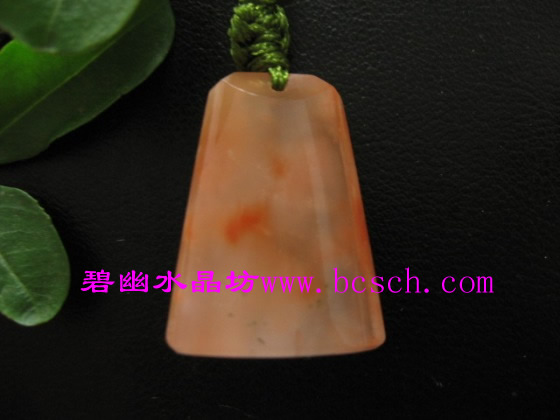 天然紅兔毛水晶吊墜