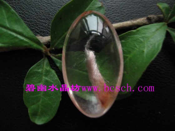 天然紅兔毛水晶吊墜