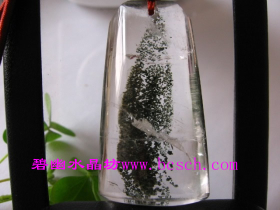 天然水晶綠幽靈項墜