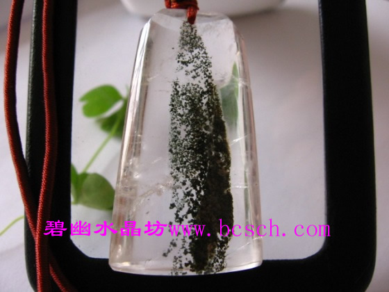 天然水晶綠幽靈項墜