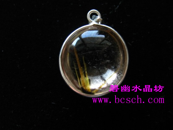 銀邊粗板鈦晶吊墜