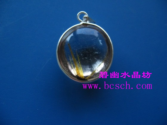 銀邊粗板鈦晶吊墜