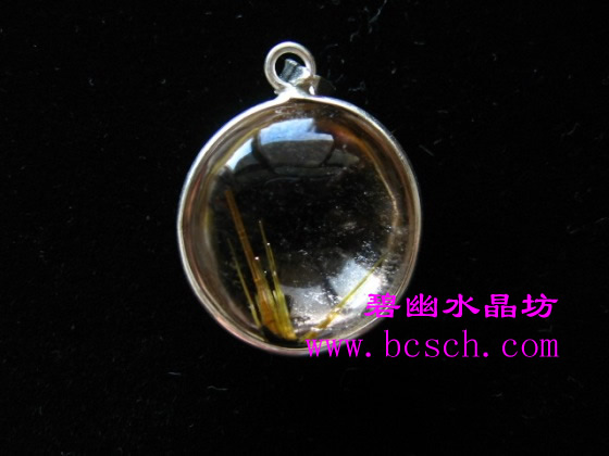 銀邊粗板鈦晶吊墜