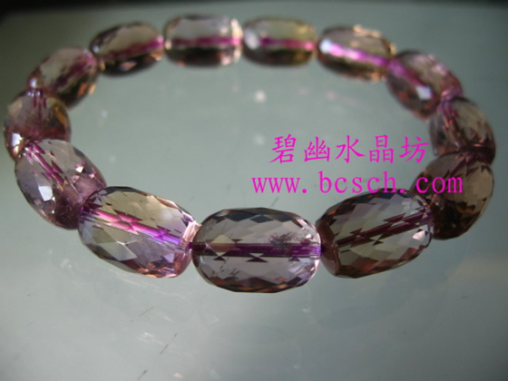 紫黃晶刻面鼓珠手鏈