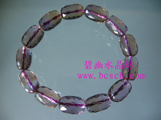 紫黃晶刻面鼓珠手鏈
