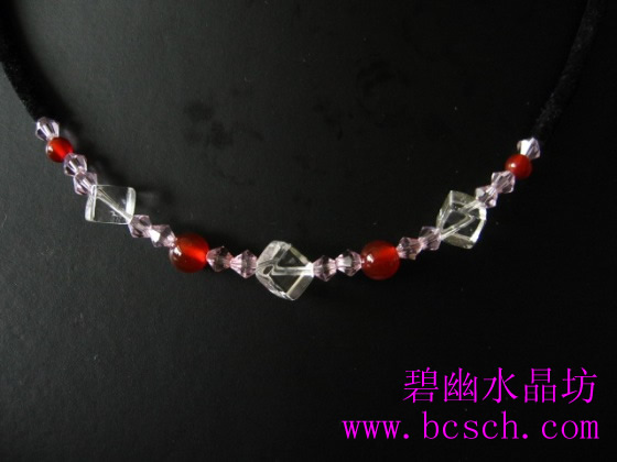 天然白水晶方格時(shí)尚項(xiàng)鏈