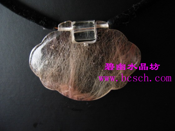 天然水晶彩發(fā)晶項鏈 