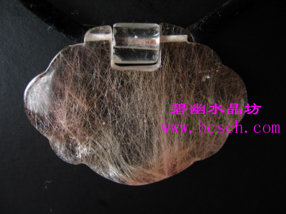 天然水晶彩發(fā)晶項鏈 